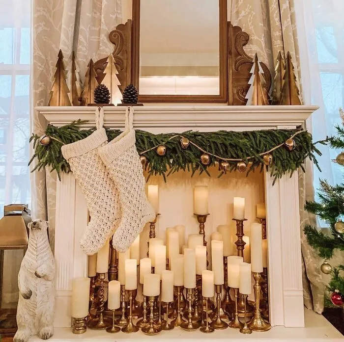 Adorn the Fireplace With Flameless Candles