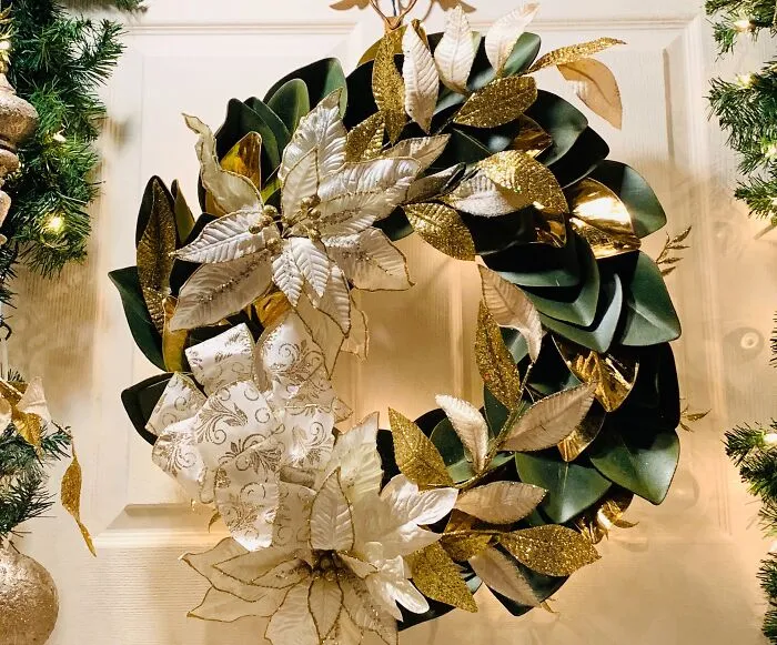 Add Golden Leaves & Christmas Foliage