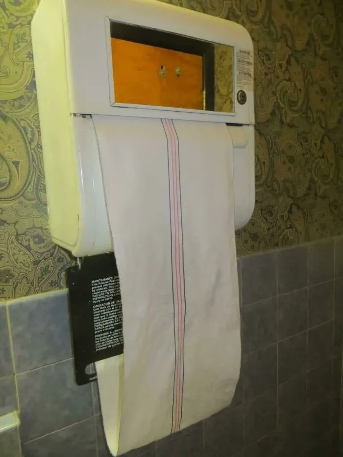 If You Ever Used One Of These Perpetual Towel Contraptions To Dry Your Hands In The 1970s You’re Probably Immune To All Forms Of Viruses And Diseases Now