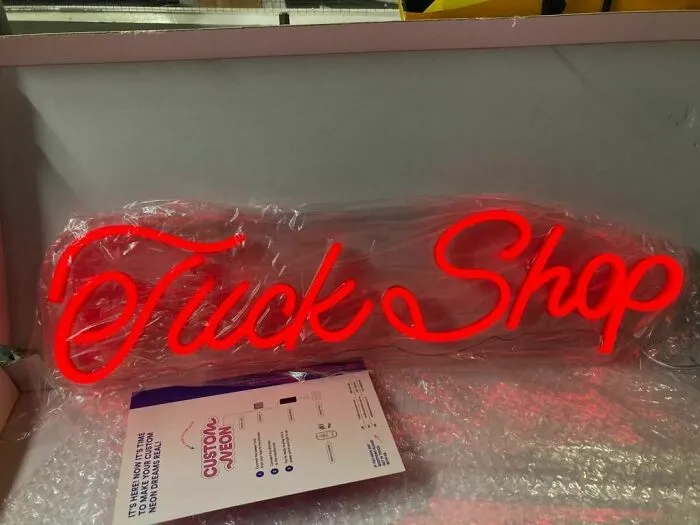 My Dad Ordered A Sign For His "Tuck Shop"