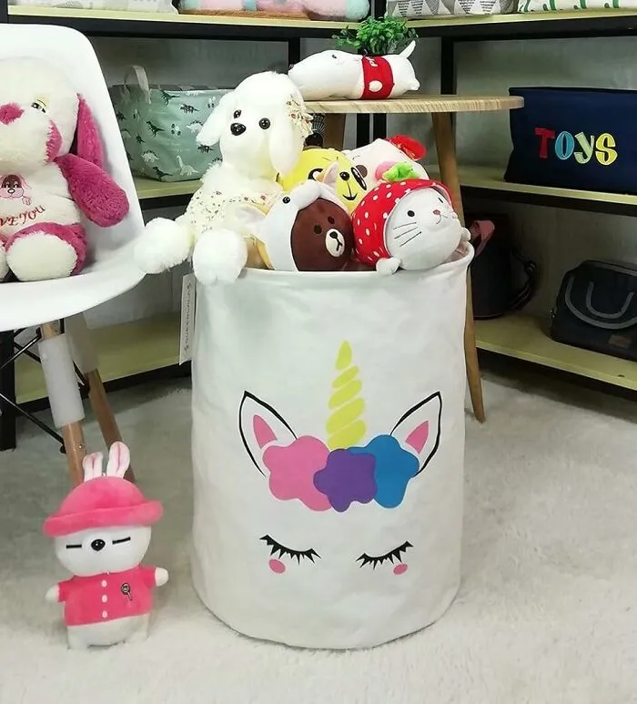 A Colorful Unicorn Laundry Basket