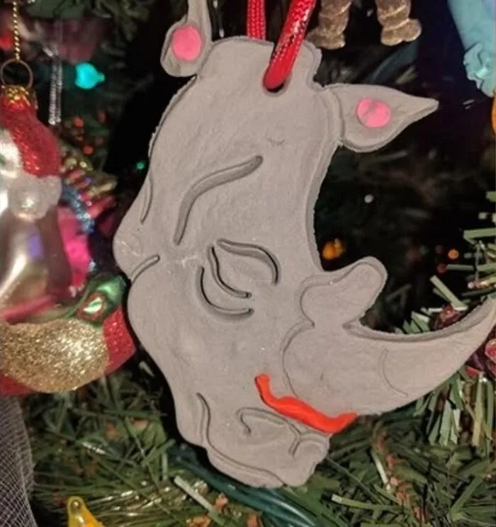 Mustachioed Rhino In Memory Of My 'Stached Son Who Loved Rhinos