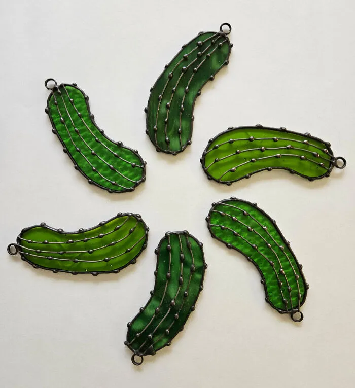Stained Glass Christmas Pickles I Made