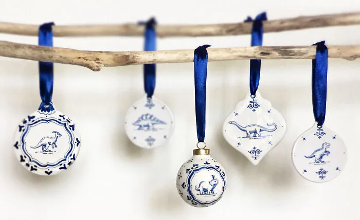 Porcelain Christmas Ornaments That I Painted With Dinos. Just Because I Love Christmas And I Love Dinos