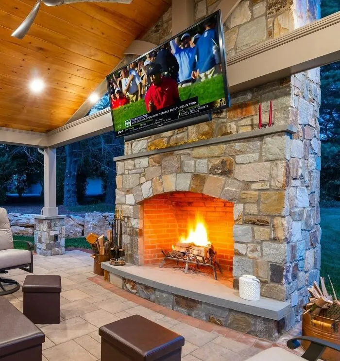 An Outdoor Fireplace To Snuggle Up