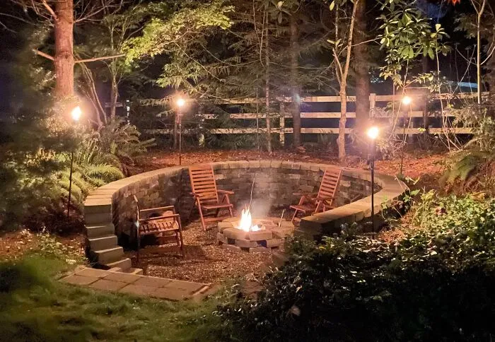 Backyard Design With A Classic Conversation Pit