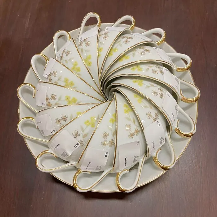The Way These Thrift Store Tea Cups Are Displayed
