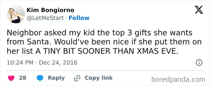 40 Hilarious And Relatable Posts From X About Christmas Shopping As A Parent