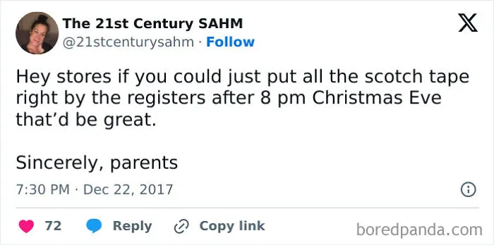 40 Hilarious And Relatable Posts From X About Christmas Shopping As A Parent