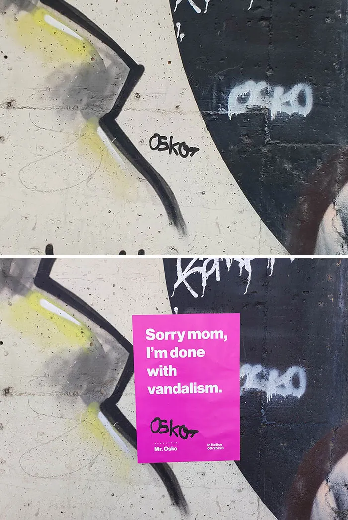 I Transformed Graffiti Tags Into Signed Apologies, Job Application Letters, Checks And More (11 Pics)