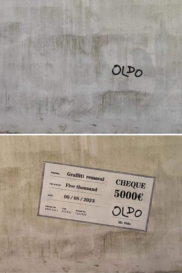 I Transformed Graffiti Tags Into Signed Apologies, Job Application Letters, Checks And More (11 Pics)