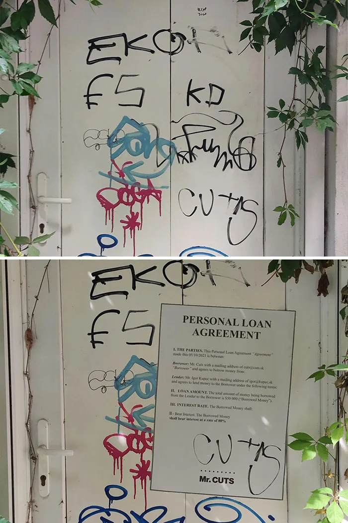 I Transformed Graffiti Tags Into Signed Apologies, Job Application Letters, Checks And More (11 Pics)