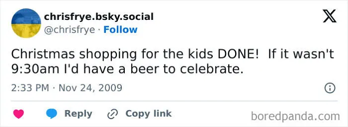 40 Hilarious And Relatable Posts From X About Christmas Shopping As A Parent