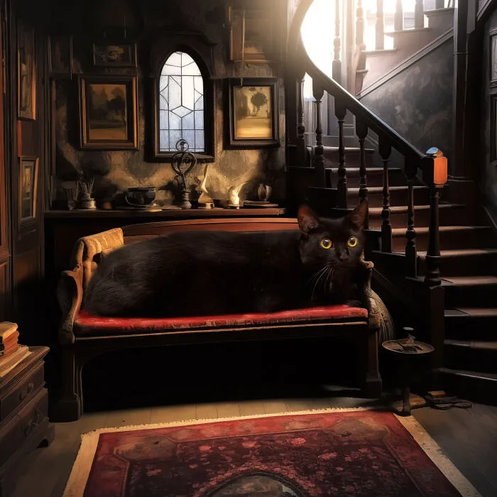 I Am A Photographer Who Created 16 Portraits Of Adoptable Cats Living In Their Dream Houses In Photoshop