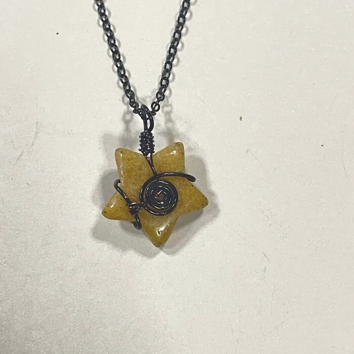 Yellow  Aventurine Star Pendant