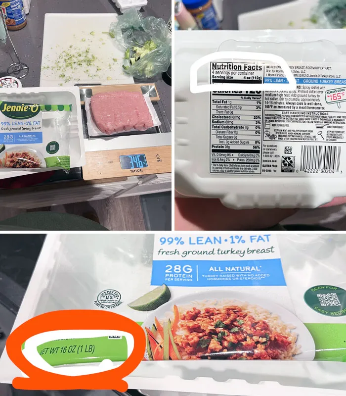 My "Pound" Of Turkey Meat Is Short By Over 100 Grams (Almost Missing An Entire Fourth Of The Pound)