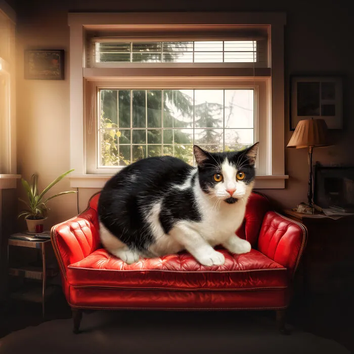 I Am A Photographer Who Created 16 Portraits Of Adoptable Cats Living In Their Dream Houses In Photoshop