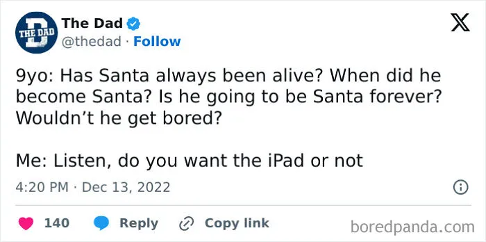 40 Hilarious And Relatable Posts From X About Christmas Shopping As A Parent