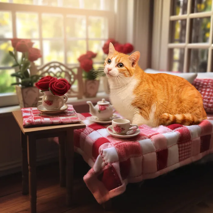 I Am A Photographer Who Created 16 Portraits Of Adoptable Cats Living In Their Dream Houses In Photoshop