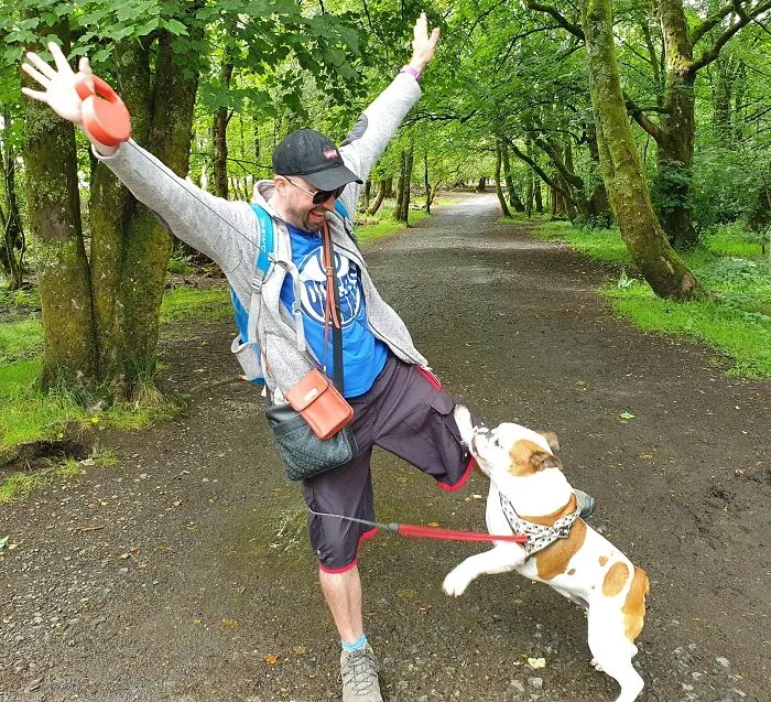 Bulldogs Are Mostly Calm And Quiet - But Here's A Burst Of Energy, Sushi Trying To Knock Me Over (No Worries, We're Just Playing)