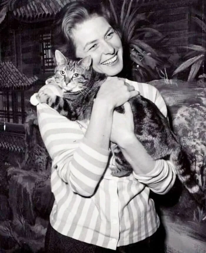 40 Vintage Photos Of Cats Posing With Famous People And Interesting Personalities (New Pics)