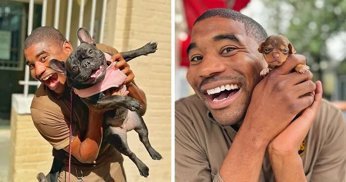 UPS Guy Takes Selfies With All The Neighborhood Dogs While Delivering Parcels (50 New Pics)