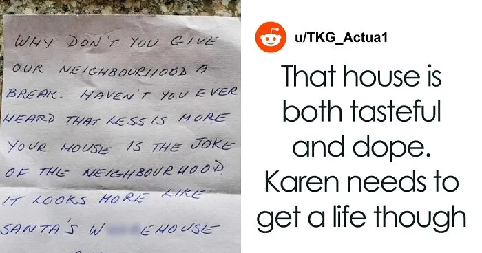Woman Loses Her Son, Tries To Dull Her Pain With Christmas Decorations, Faces Neighbor's Petty Note