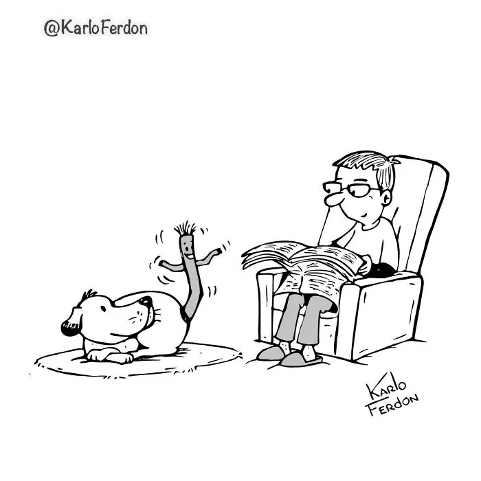 22 Wordless One-Panel Comics Featuring Dogs By Karlo Ferdon