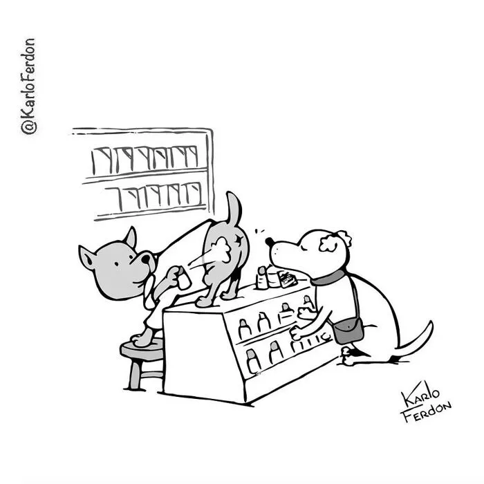 22 Wordless One-Panel Comics Featuring Dogs By Karlo Ferdon
