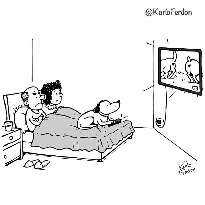 22 Wordless One-Panel Comics Featuring Dogs By Karlo Ferdon