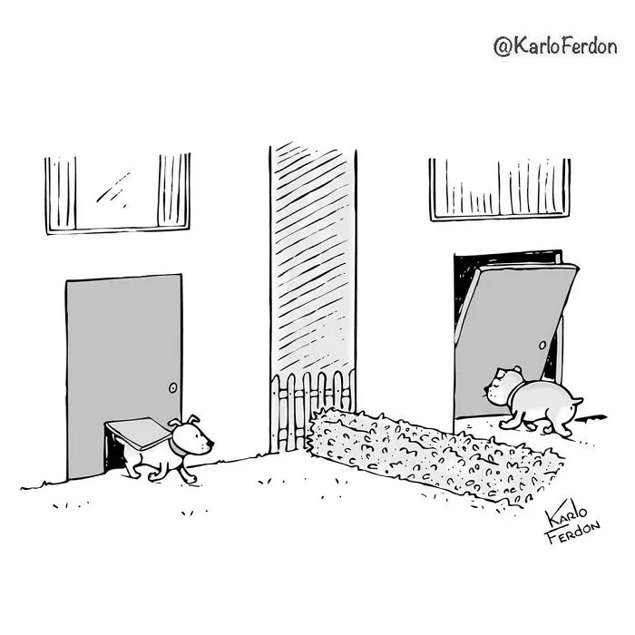 22 Wordless One-Panel Comics Featuring Dogs By Karlo Ferdon
