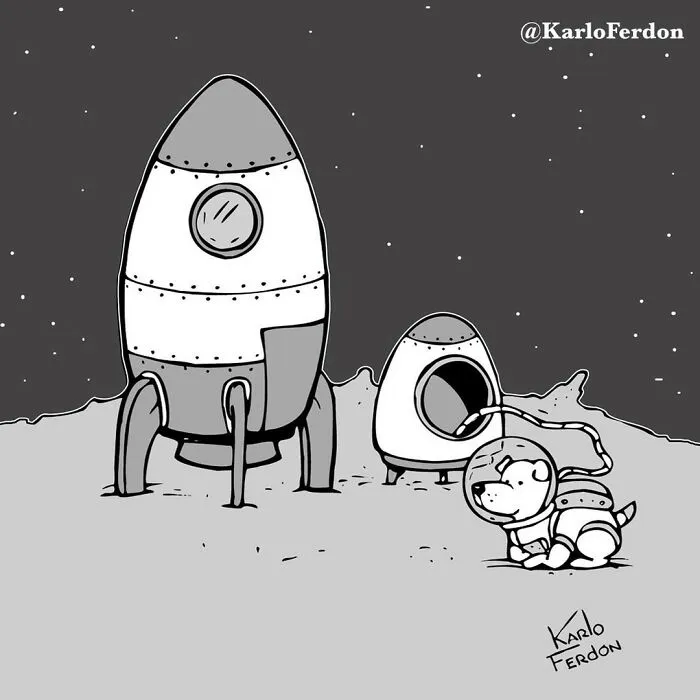 22 Wordless One-Panel Comics Featuring Dogs By Karlo Ferdon