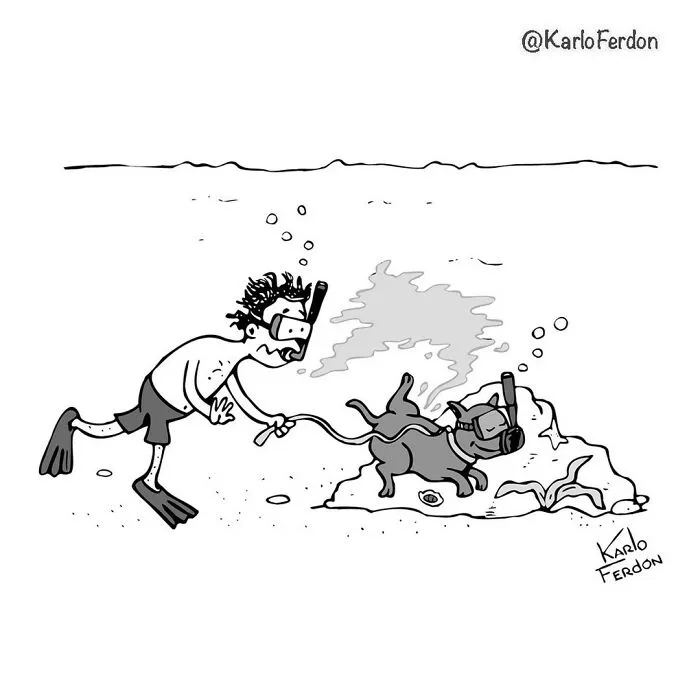 22 Wordless One-Panel Comics Featuring Dogs By Karlo Ferdon