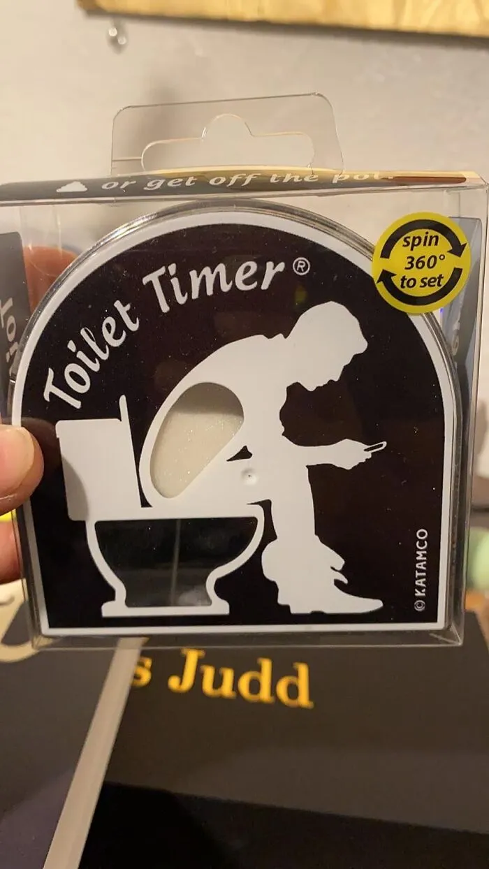 Toilet Timer novelty product in packaging.