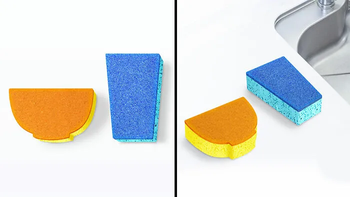 We Came Up With A Sponge That Can Tell At A Glance Whether It's For Plates Or For Cups. I Think It's More Reliable Than Distinguishing By Color