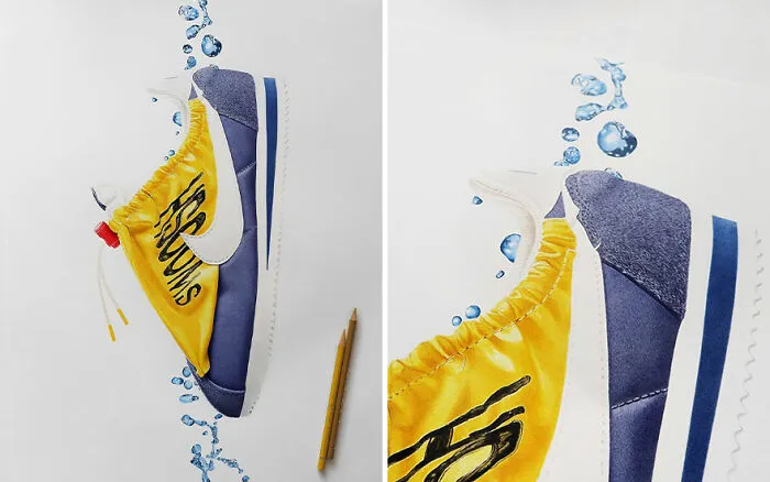 30 Hyper-Realistic Drawings Of Sneakers That Might Make You Think They're Photos