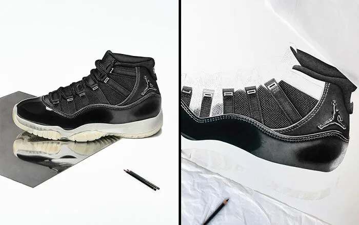 30 Hyper-Realistic Drawings Of Sneakers That Might Make You Think They're Photos