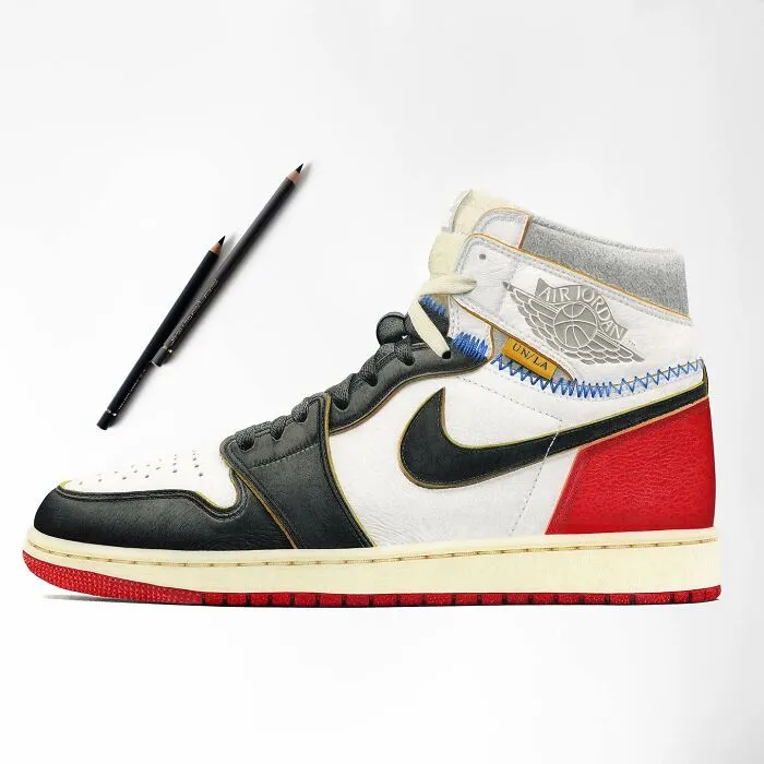 30 Hyper-Realistic Drawings Of Sneakers That Might Make You Think They're Photos