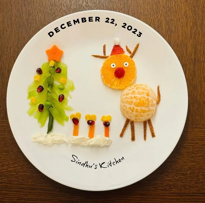 A Reindeer Near A Christmas Tree