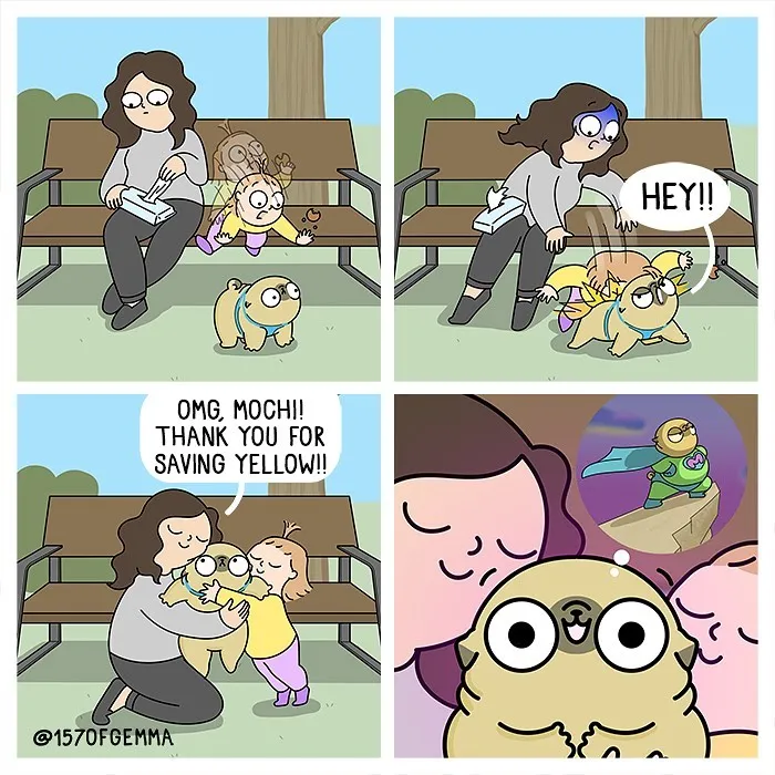35 Adorable And Funny Comics About An Artist And Her Life With A Cute Pug (New Pics)