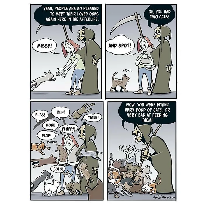 Befriending Death: Hilarious Takes On The Afterlife Through 30 Comics By This Artist (New Pics)