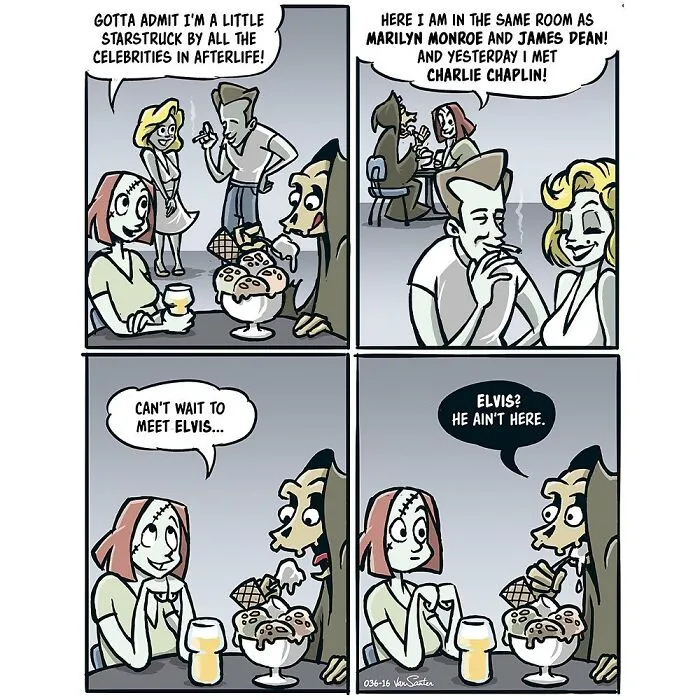 Befriending Death: Hilarious Takes On The Afterlife Through 30 Comics By This Artist (New Pics)