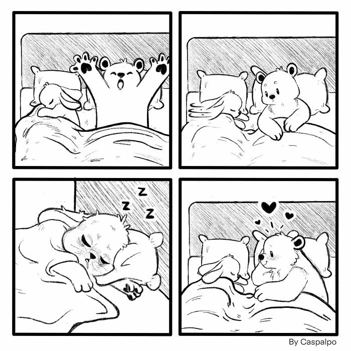 Artist Creates Wholesome Comics Featuring A Bunny And Bear Couple (29 New Pics)