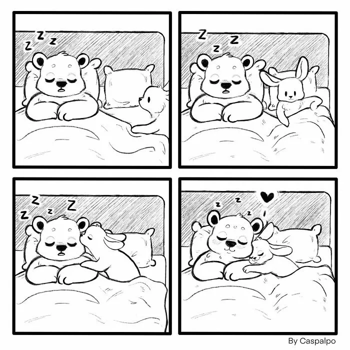 Artist Creates Wholesome Comics Featuring A Bunny And Bear Couple (29 New Pics)