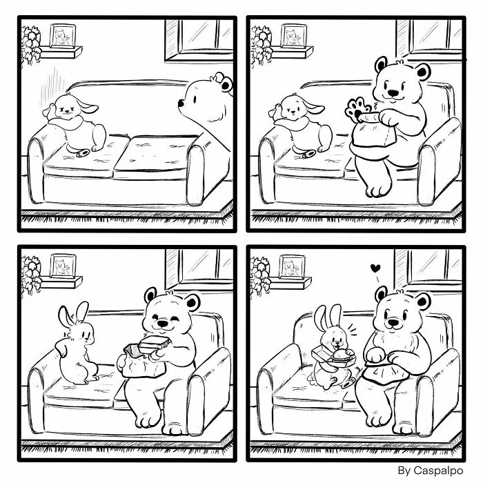 Artist Creates Wholesome Comics Featuring A Bunny And Bear Couple (29 New Pics)