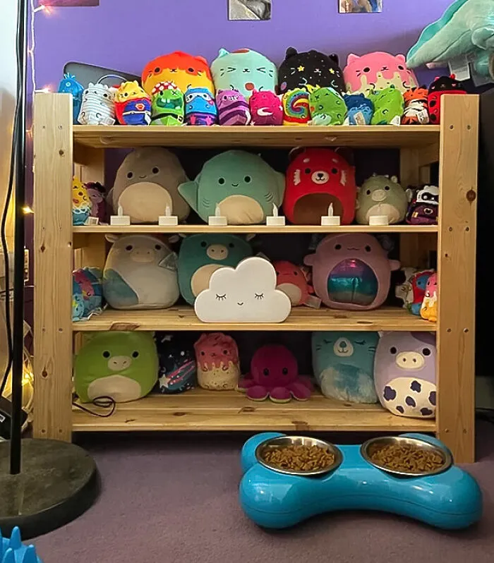 Repurposed Shoe Organizer For DIY Stuffed Animal Storage