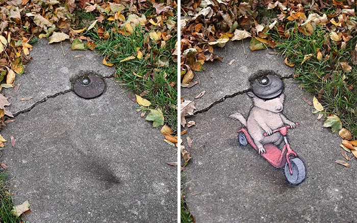50 Doodled Creatures That Popped Up In Unexpected Places, By David Zinn (New Pics)