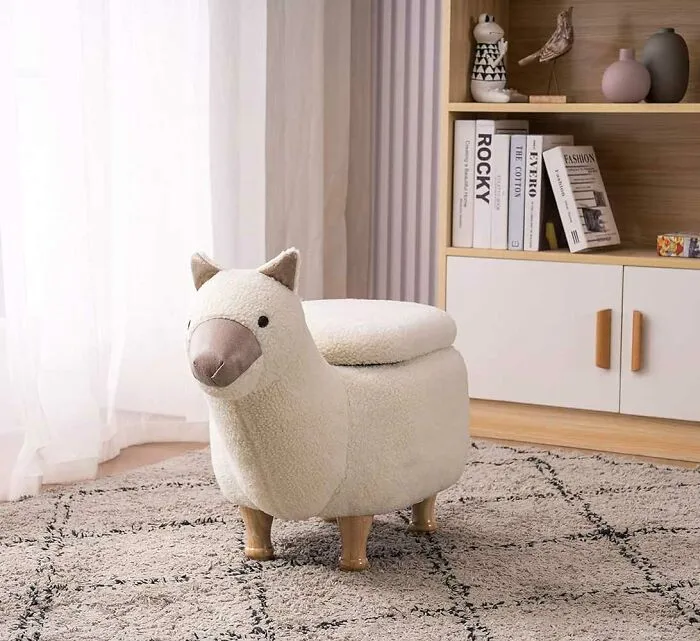 Llama Toy Storage Ottoman