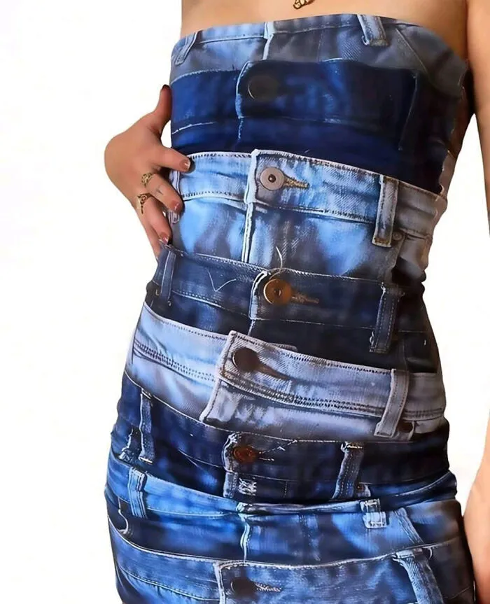 Es de Shein, ni siquiera es real, es la impresión del vestido