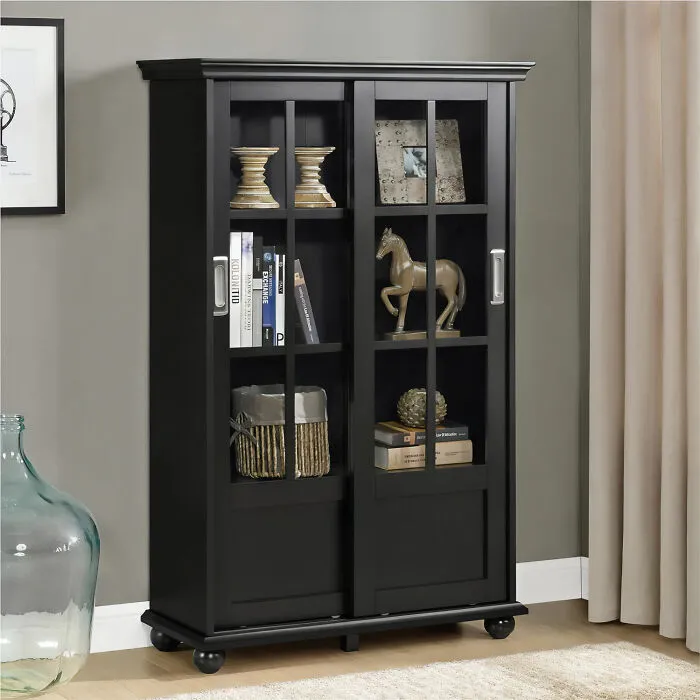 Ameriwood Home Bookshelf With Glass Doors